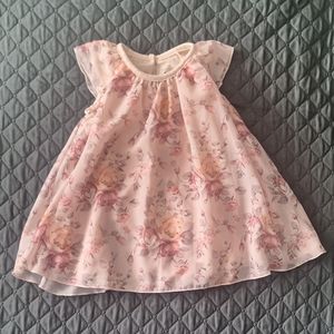 Floral Pink Kids Dress, 12 months